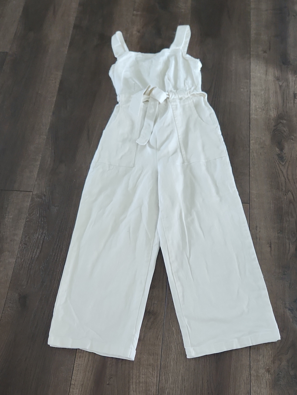 Copper Key Cream Wide-Leg Tie-Waist Jumpsuit